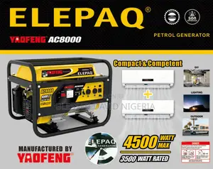 Elepaq Yoafeng AC8000, 4.3kva (3500w) Manual Generator