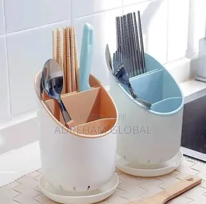 Kitchen Desktop Vertica Plastic Partition Spoon/Fork Storage
