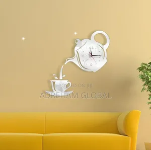 Tea Cup and Jug Acrylic Design Wall Clock