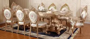 Luxury Golden Royal Complete Set 8 Seater Dining Set