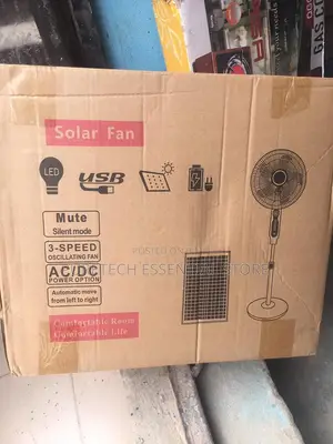 Solar Rechargeable Standing Fan 16inches With Panel