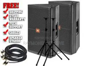 Professional JBL Speakers With Stands and Cables
