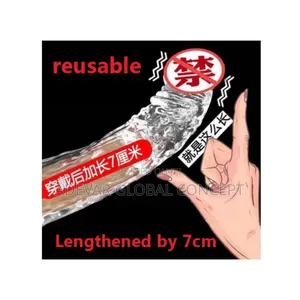 LZDUATAN Soft Silicone Delay Reusable Extender Condom - 7cm