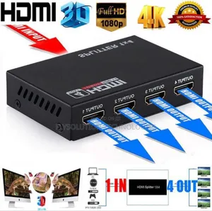 1x4 HDMI Splitter Video Converter (1 Input to 4 Outputs)