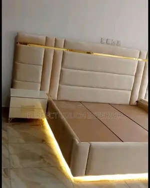 Golden Padded Bed With Light Touch