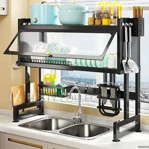 Luxury Over the Sink Plate Dish Rack With Cover