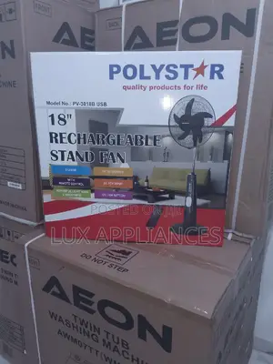 Fast Selling Polystar Lowenergy Consumption Rechargeable Fan
