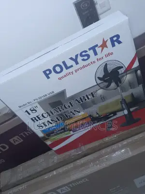Adjustable Height Polystar Standing Fan With LED Night Light