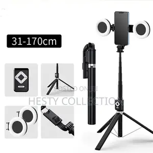 170cm 1.7m Extendable Tripod Selfie Stick With 2 Ringlight
