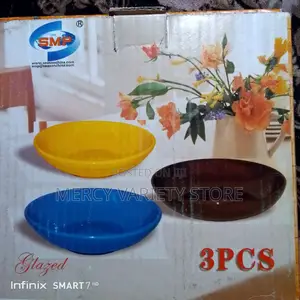 Ceramic Breakable Bowl Plate Set - 3pcs