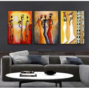 African Woman Classic Vintage Wall Art Canvas Painting