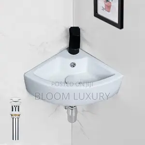 Wall Hung Ceramic Corner Bathroom Sink