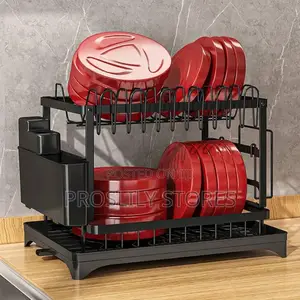 Storage Rack 2 Tier Dish Bowl Drainer Dish Drying Rack