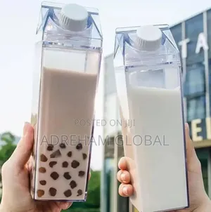 1000ml Milk Carton Water Bottle Transparent Plastic Portable