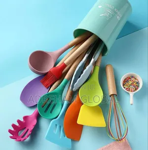 12piece Colorful Silicone Kitchenware Set Non-Stick Spoon