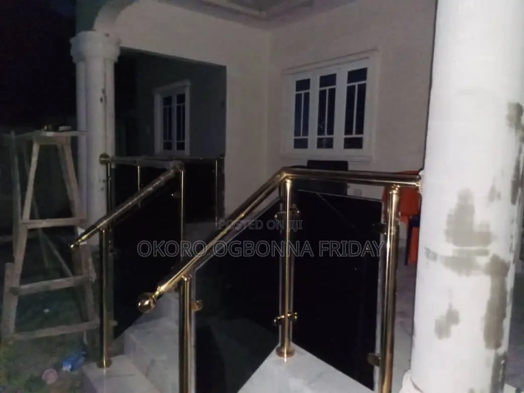 Gold Railing With Dark Grey