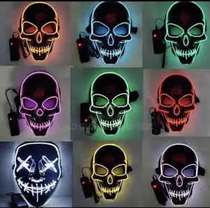 Club Face Mask With LED Light - Skeleton Mask