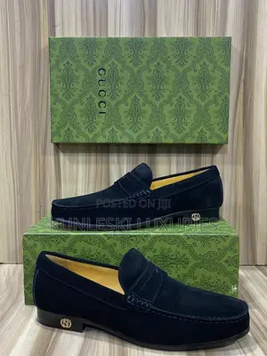 Original Gucci Men Loafers Suede Shoes Collections