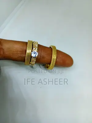 France Gold Couples Set of Wedding Ring 020