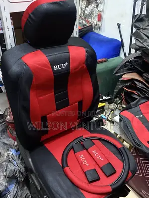Red And Black Bud Fabric Seat Cover
