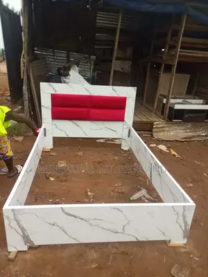 Modern MDF Bed With Textured Chest Paddings