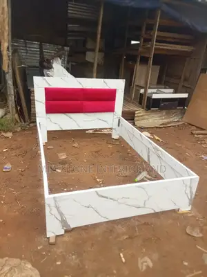 Modern MDF Bed With Textured Chest Paddings
