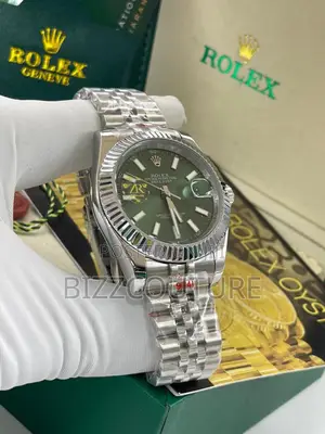 Original Rolex Oyster Green Dail Silver Chain Watch