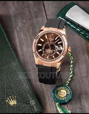 Original Rolex Sky Dweller Black Rubber Strap Watch
