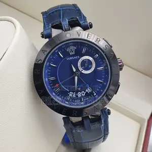 Original Versace Swiss Made Blue Dail Blue Leather Watch