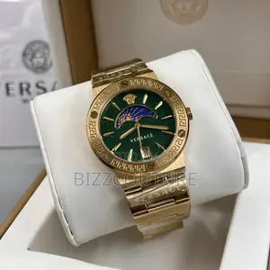 Original Versace Green Dail Rose Gold Chain Watch in Store