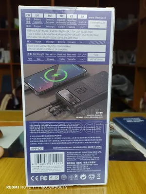 Remax 20,000 Mah Power Bank With Charging Cable 20/22.5watts