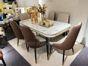 Quality Marble Top Dining by 6 Seater Set