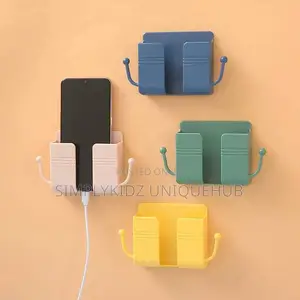 Wall Mount Phone Holder and Remote Organizer With Handle