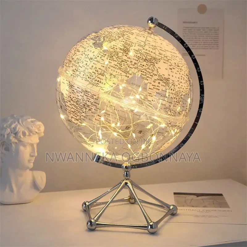 Led Light World Globe, Transparent Globe