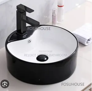 Black and White Countertop Basin