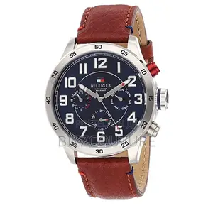 Original Hilfiger Chronograph Blue Dail Brown Leather Watch