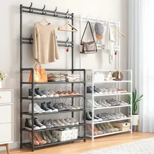Metal Pipe Hanger 5 Shelf Hanging for Bag Shoe Rack