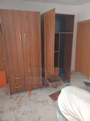 2 Door HDF Plywood Wardrobe With Double Drawer