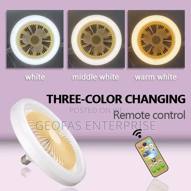 2 IN 1 Ceiling Fan With LED Light and Light Bulb