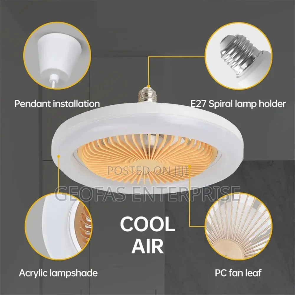 2 IN 1 Ceiling Fan With LED Light and Light Bulb