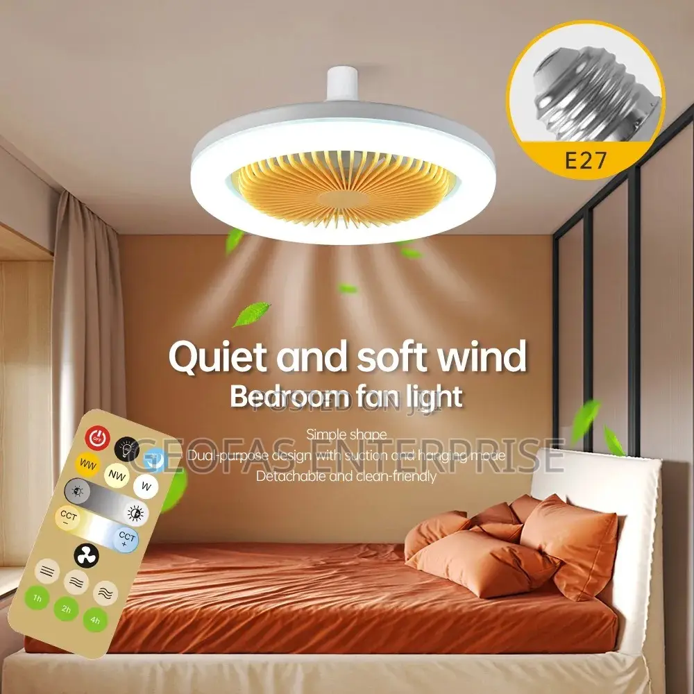 2 IN 1 Ceiling Fan With LED Light and Light Bulb