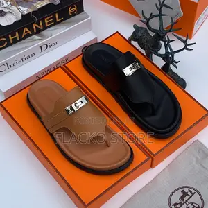 Original Hermes Leather Slippers