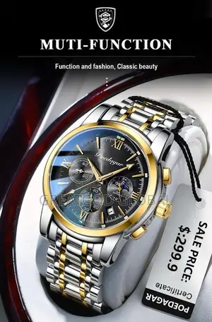 Luxury POEDAGAR Unisex Chain Strap Watch