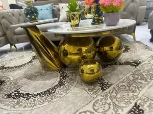 Luxury Marble Top Centre Table With a Side Stool