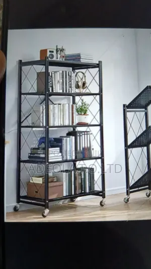 Folding Storage Shelf - 5 Layer - Black