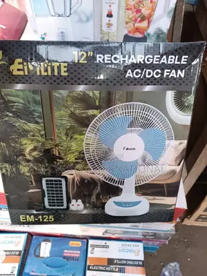 EIMILITE 12 Inches Rechargeable Table Fan With Solar Panel