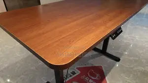 Adjustable Height Table 1.6 Meter Brown Top and Black Leg