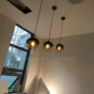 Modern Black Transparent Glass Ball Chandelier
