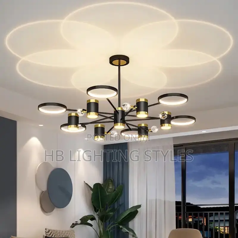 Nordic Black Starry Ceiling Chandelier Light