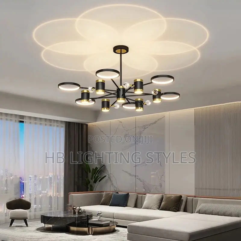 Nordic Black Starry Ceiling Chandelier Light